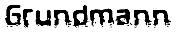The image contains the word Grundmann in a stylized font with a static looking effect at the bottom of the words