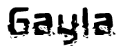 The image contains the word Gayla in a stylized font with a static looking effect at the bottom of the words