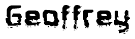 The image contains the word Geoffrey in a stylized font with a static looking effect at the bottom of the words
