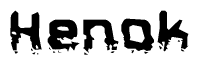 The image contains the word Henok in a stylized font with a static looking effect at the bottom of the words
