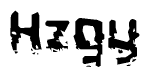 The image contains the word Hzgy in a stylized font with a static looking effect at the bottom of the words