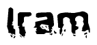 The image contains the word Iram in a stylized font with a static looking effect at the bottom of the words