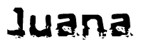The image contains the word Juana in a stylized font with a static looking effect at the bottom of the words