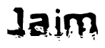 The image contains the word Jaim in a stylized font with a static looking effect at the bottom of the words
