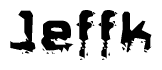 The image contains the word Jeffk in a stylized font with a static looking effect at the bottom of the words