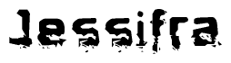 The image contains the word Jessifra in a stylized font with a static looking effect at the bottom of the words