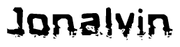 The image contains the word Jonalvin in a stylized font with a static looking effect at the bottom of the words