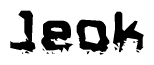 The image contains the word Jeok in a stylized font with a static looking effect at the bottom of the words