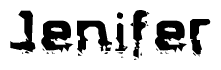The image contains the word Jenifer in a stylized font with a static looking effect at the bottom of the words