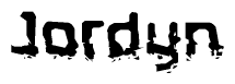 The image contains the word Jordyn in a stylized font with a static looking effect at the bottom of the words