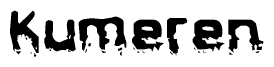 The image contains the word Kumeren in a stylized font with a static looking effect at the bottom of the words
