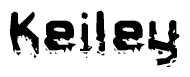 The image contains the word Keiley in a stylized font with a static looking effect at the bottom of the words
