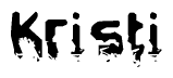 The image contains the word Kristi in a stylized font with a static looking effect at the bottom of the words
