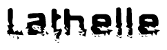 The image contains the word Lathelle in a stylized font with a static looking effect at the bottom of the words