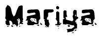 The image contains the word Mariya in a stylized font with a static looking effect at the bottom of the words