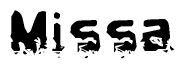 The image contains the word Missa in a stylized font with a static looking effect at the bottom of the words