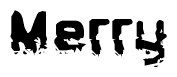 The image contains the word Merry in a stylized font with a static looking effect at the bottom of the words