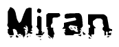 The image contains the word Miran in a stylized font with a static looking effect at the bottom of the words