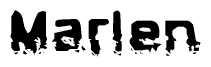 The image contains the word Marlen in a stylized font with a static looking effect at the bottom of the words