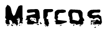 The image contains the word Marcos in a stylized font with a static looking effect at the bottom of the words