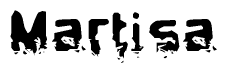The image contains the word Martisa in a stylized font with a static looking effect at the bottom of the words