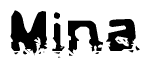 The image contains the word Mina in a stylized font with a static looking effect at the bottom of the words