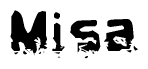 The image contains the word Misa in a stylized font with a static looking effect at the bottom of the words