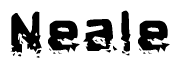 The image contains the word Neale in a stylized font with a static looking effect at the bottom of the words