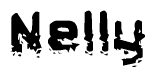 The image contains the word Nelly in a stylized font with a static looking effect at the bottom of the words