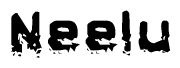 The image contains the word Neelu in a stylized font with a static looking effect at the bottom of the words