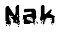The image contains the word Nak in a stylized font with a static looking effect at the bottom of the words