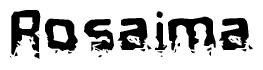 The image contains the word Rosaima in a stylized font with a static looking effect at the bottom of the words