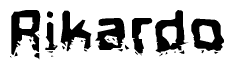 The image contains the word Rikardo in a stylized font with a static looking effect at the bottom of the words