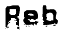 The image contains the word Reb in a stylized font with a static looking effect at the bottom of the words