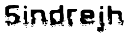 The image contains the word Sindrejh in a stylized font with a static looking effect at the bottom of the words