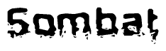 The image contains the word Sombat in a stylized font with a static looking effect at the bottom of the words