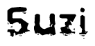 The image contains the word Suzi in a stylized font with a static looking effect at the bottom of the words