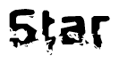 The image contains the word Star in a stylized font with a static looking effect at the bottom of the words