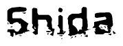 The image contains the word Shida in a stylized font with a static looking effect at the bottom of the words