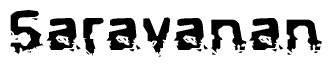 The image contains the word Saravanan in a stylized font with a static looking effect at the bottom of the words