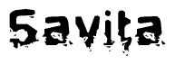 The image contains the word Savita in a stylized font with a static looking effect at the bottom of the words