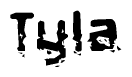 The image contains the word Tyla in a stylized font with a static looking effect at the bottom of the words