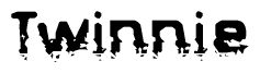 The image contains the word Twinnie in a stylized font with a static looking effect at the bottom of the words
