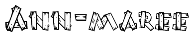 The clipart image shows the name Ann-maree stylized to look as if it has been constructed out of wooden planks or logs. Each letter is designed to resemble pieces of wood.