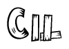 The clipart image shows the name Cil stylized to look like it is constructed out of separate wooden planks or boards, with each letter having wood grain and plank-like details.