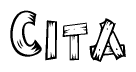 The clipart image shows the name Cita stylized to look like it is constructed out of separate wooden planks or boards, with each letter having wood grain and plank-like details.