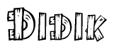 The image contains the name Didik written in a decorative, stylized font with a hand-drawn appearance. The lines are made up of what appears to be planks of wood, which are nailed together