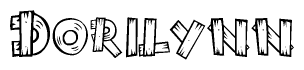 The clipart image shows the name Dorilynn stylized to look like it is constructed out of separate wooden planks or boards, with each letter having wood grain and plank-like details.