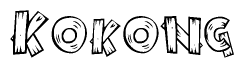 The clipart image shows the name Kokong stylized to look as if it has been constructed out of wooden planks or logs. Each letter is designed to resemble pieces of wood.
