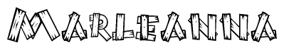 The clipart image shows the name Marleanna stylized to look like it is constructed out of separate wooden planks or boards, with each letter having wood grain and plank-like details.